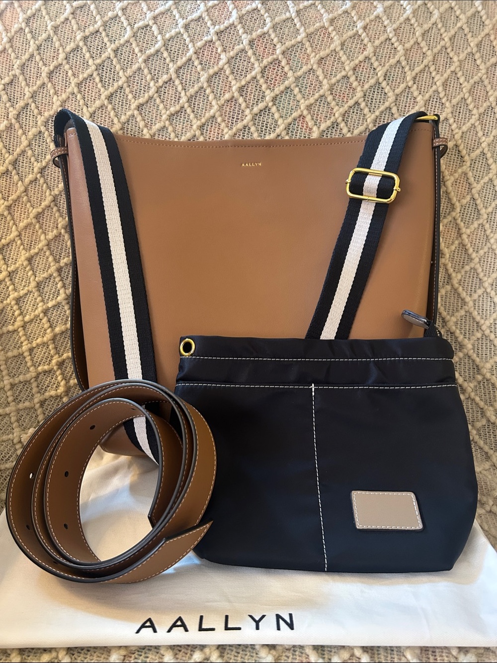 AALLYN Jolina Bucket Tote in Tobacco with Gold Hardware